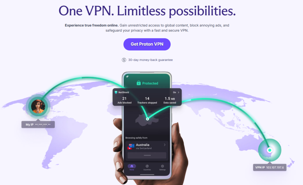 Proton VPN- The Best Free VPN for Mac Without Data Limits